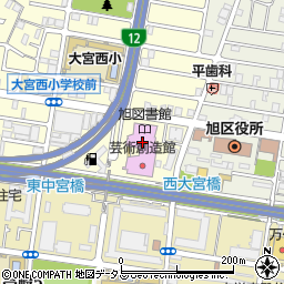 大阪市立旭区民センター　大ホール周辺の地図