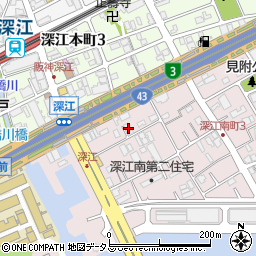 フジパレス深江駅南周辺の地図