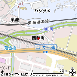 愛知県豊橋市二川町四畝町周辺の地図