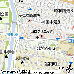 兵庫県尼崎市神田南通6丁目周辺の地図