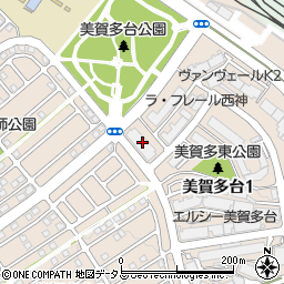 兵庫県神戸市西区美賀多台1丁目6周辺の地図