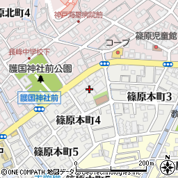 兵庫県神戸市灘区篠原本町4丁目6周辺の地図