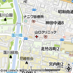 兵庫県尼崎市神田南通6丁目161周辺の地図