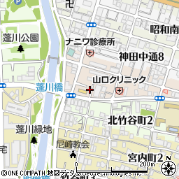 兵庫県尼崎市神田南通6丁目160周辺の地図