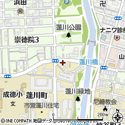 兵庫県尼崎市蓬川町4-10周辺の地図