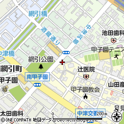 兵庫県西宮市甲子園網引町2-26周辺の地図