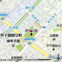 兵庫県西宮市甲子園網引町7周辺の地図