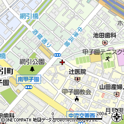 兵庫県西宮市甲子園網引町2-19周辺の地図