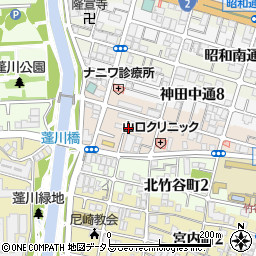 兵庫県尼崎市神田南通6丁目148周辺の地図