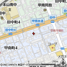 神戸甲南郵便局周辺の地図