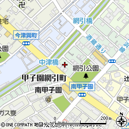 兵庫県西宮市甲子園網引町周辺の地図