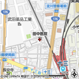 耳鼻咽喉科田中医院周辺の地図