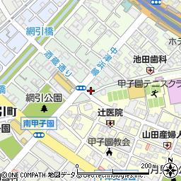 兵庫県西宮市甲子園網引町2-17周辺の地図