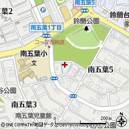 兵庫県神戸市北区南五葉周辺の地図
