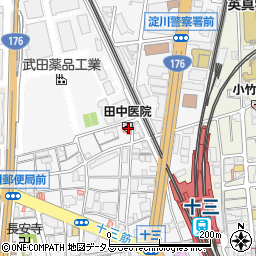 耳鼻咽喉科田中医院周辺の地図