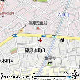 兵庫県神戸市灘区篠原本町3丁目6周辺の地図