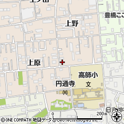 愛知県豊橋市上野町上原119周辺の地図
