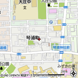 兵庫県尼崎市琴浦町周辺の地図