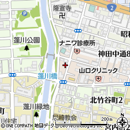 兵庫県尼崎市神田南通6丁目183周辺の地図