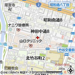 兵庫県尼崎市神田南通5丁目周辺の地図