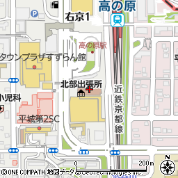 奈良市北部会館周辺の地図