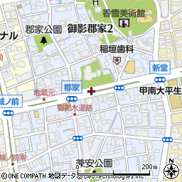 兵庫県神戸市東灘区御影郡家周辺の地図