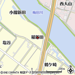 愛知県豊橋市船渡町稲新田周辺の地図