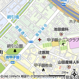 兵庫県西宮市甲子園網引町2-13周辺の地図