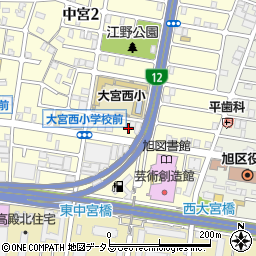 ファミリーマート中宮店周辺の地図
