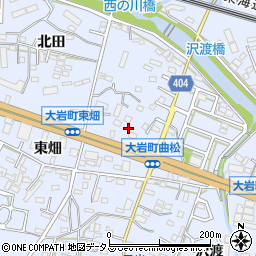 愛知県豊橋市大岩町曲松周辺の地図