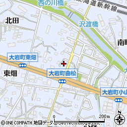 愛知県豊橋市大岩町曲松16-1周辺の地図