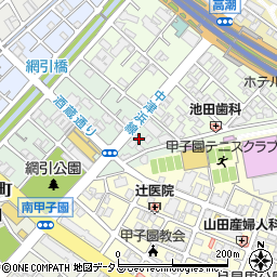 兵庫県西宮市甲子園網引町2-36周辺の地図