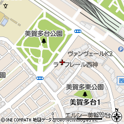 兵庫県神戸市西区美賀多台1丁目8周辺の地図