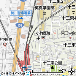 柿しぶ大阪西川周辺の地図
