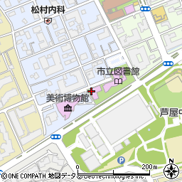 芦屋市立美術館・博物館・科学館谷崎潤一郎記念館周辺の地図