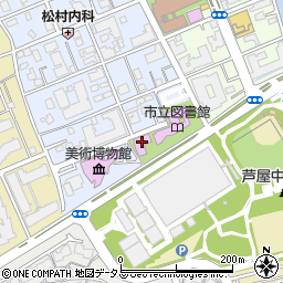 芦屋市谷崎潤一郎記念館周辺の地図