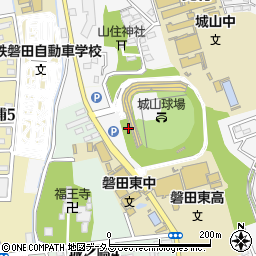 磐田市役所　磐田城山球場周辺の地図