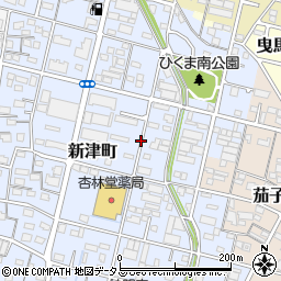 静岡県浜松市中央区新津町周辺の地図
