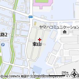 静岡県磐田市東山周辺の地図