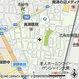 大阪府大東市南津の辺町周辺の地図