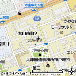 エヌヴィ神戸本山周辺の地図
