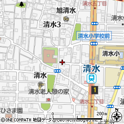 大阪府大阪市旭区清水周辺の地図