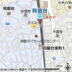 神戸市立駐輪場鈴蘭台駅前自転車駐車場周辺の地図