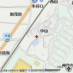 京都府木津川市市坂中山周辺の地図