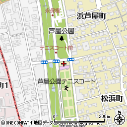 タイムズ芦屋公園テニスコート駐車場周辺の地図