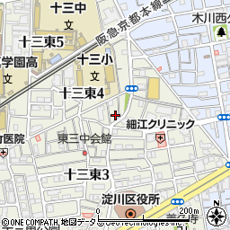 淀川通信舎周辺の地図