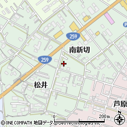 愛知県豊橋市松井町南新切50周辺の地図