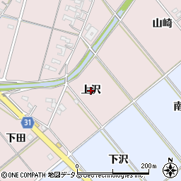愛知県豊橋市駒形町（上沢）周辺の地図