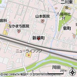 愛知県豊橋市二川町新橋町周辺の地図