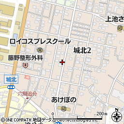 静岡県浜松市中央区城北周辺の地図